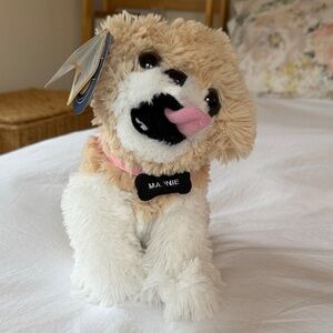 Plush Dog Toy - White and Tan